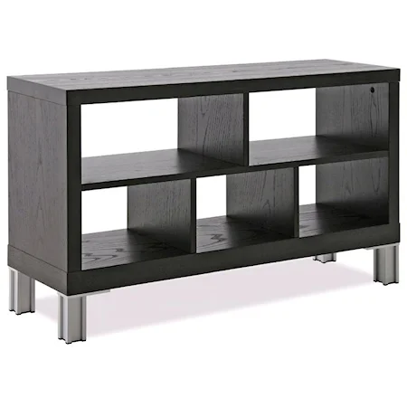 Arm Rest Cocktail Table with 5 Open Compartments
